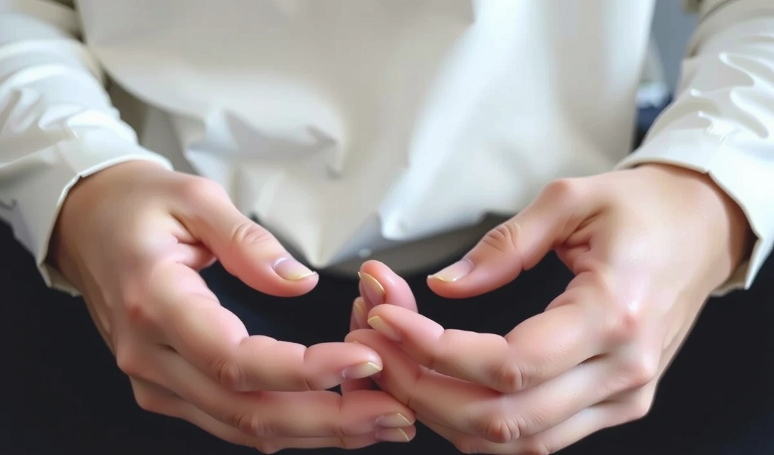 Person doing breathing exercises