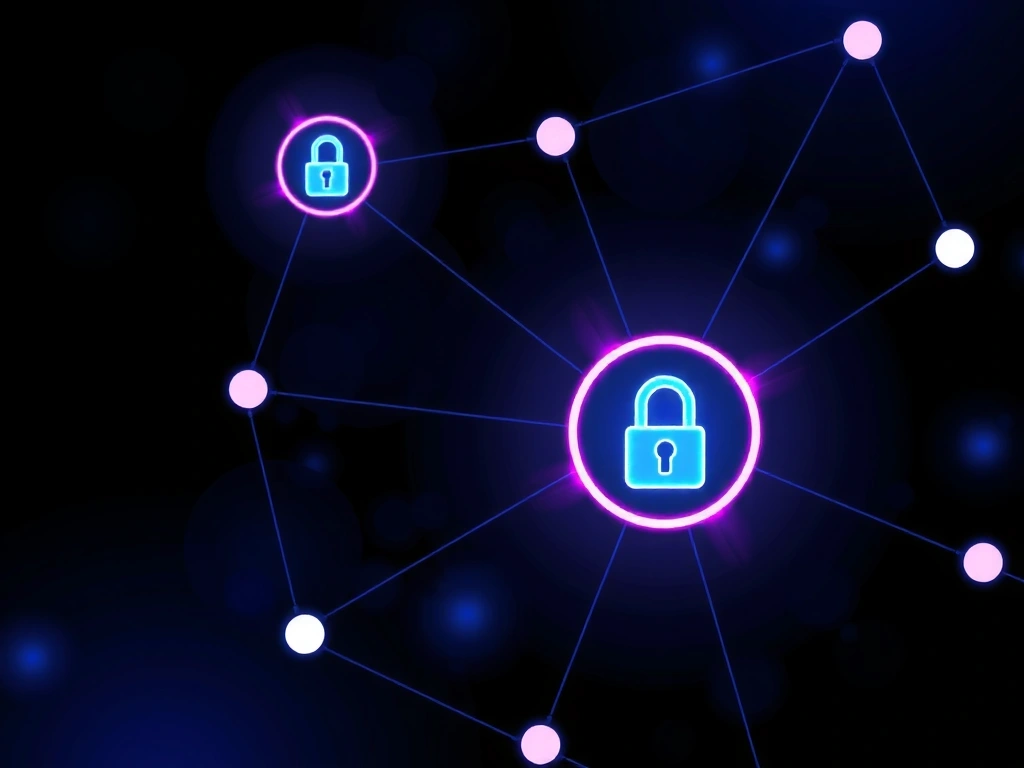 A visual representation of data flow and security, with abstract lines connecting various secure data points, symbolizing safe disclosure practices.